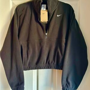 Nike Women's Black Half-Zip Cropped Sweatshirt
